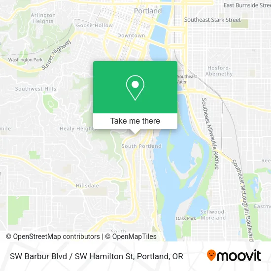Mapa de SW Barbur Blvd / SW Hamilton St