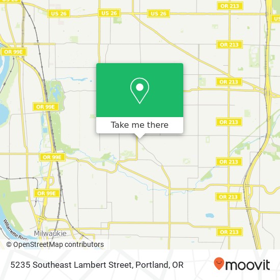 5235 Southeast Lambert Street map