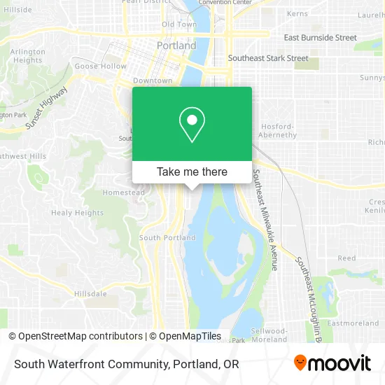 Mapa de South Waterfront Community