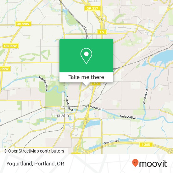 Mapa de Yogurtland, SW Bridgeport Rd Portland, OR 97224