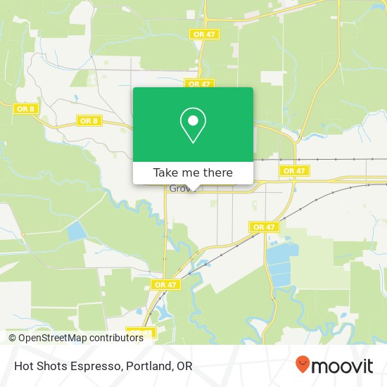 Mapa de Hot Shots Espresso, 2134 19th Ave Forest Grove, OR 97116