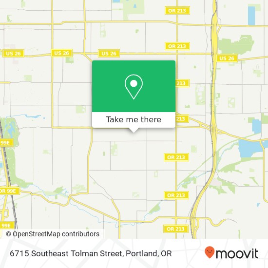 6715 Southeast Tolman Street map