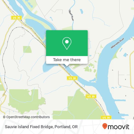 Mapa de Sauvie Island Fixed Bridge