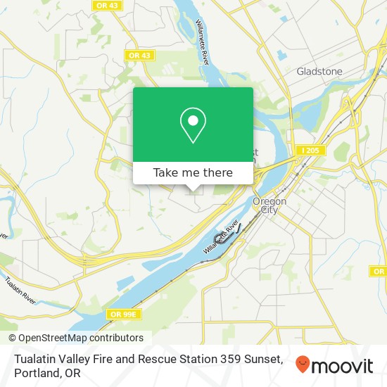 Tualatin Valley Fire and Rescue Station 359 Sunset map