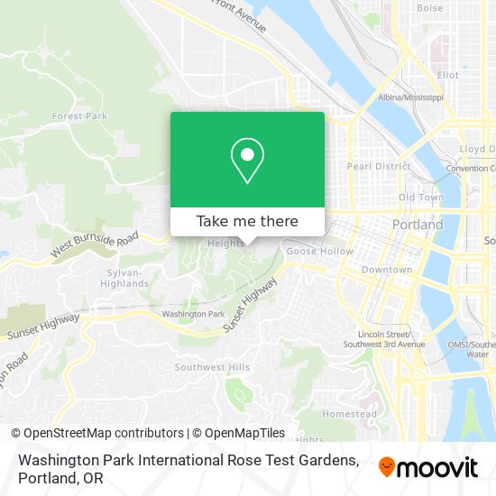Washington Park International Rose Test Gardens map