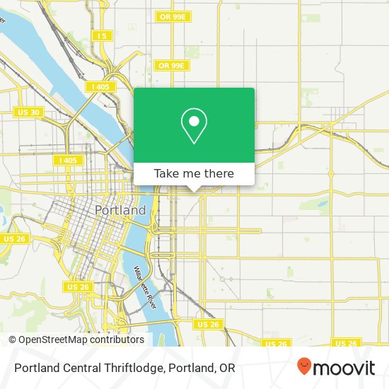 Mapa de Portland Central Thriftlodge