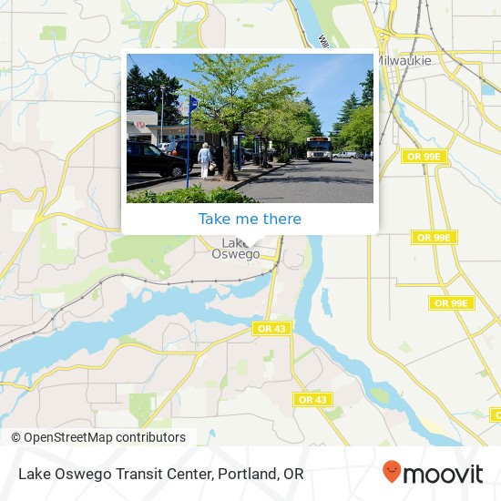 Lake Oswego Transit Center map