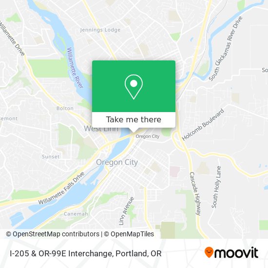 I-205 & OR-99E Interchange map