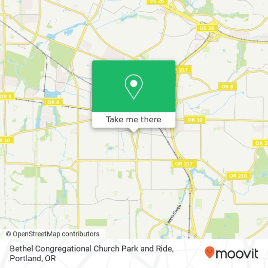 Bethel Congregational Church Park and Ride map