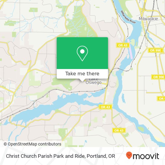 Christ Church Parish Park and Ride map