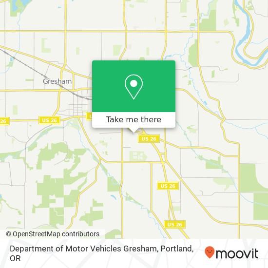 Mapa de Department of Motor Vehicles Gresham