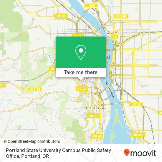 Mapa de Portland State University Campus Public Safety Office