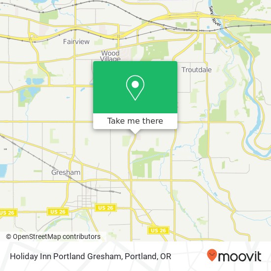 Holiday Inn Portland Gresham map