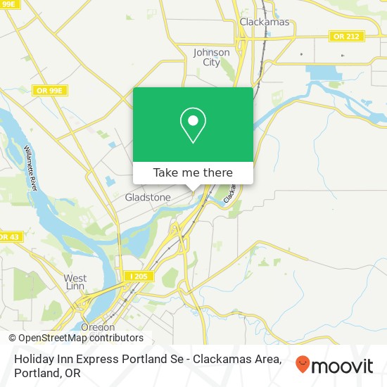 Mapa de Holiday Inn Express Portland Se - Clackamas Area