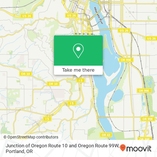 Junction of Oregon Route 10 and Oregon Route 99W map