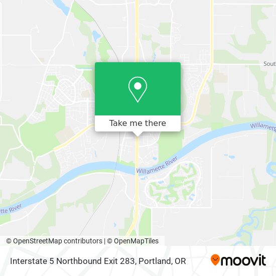 Mapa de Interstate 5 Northbound Exit 283