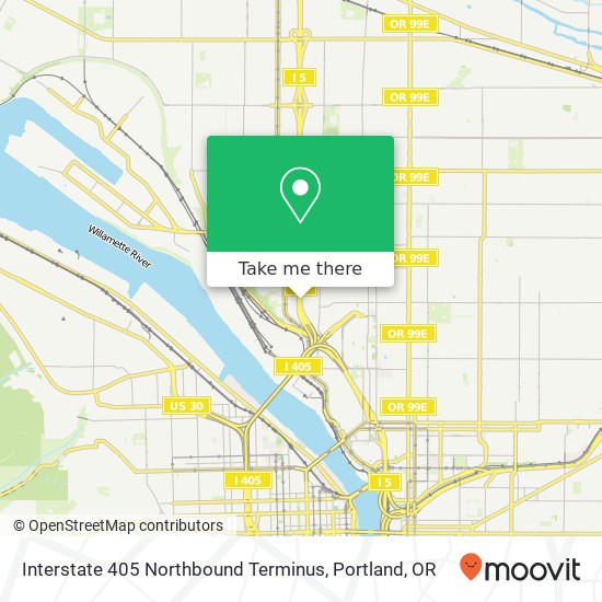 Interstate 405 Northbound Terminus map