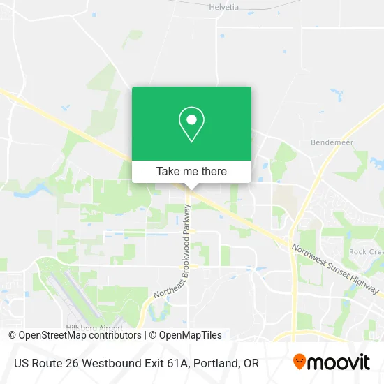 US Route 26 Westbound Exit 61A map