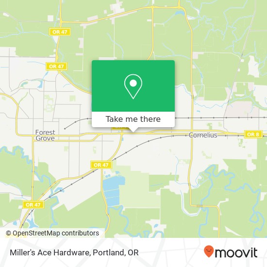 Miller's Ace Hardware map