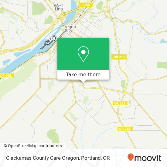 Mapa de Clackamas County Care Oregon