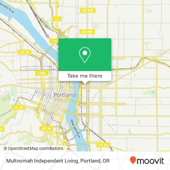 Multnomah Independent Living map