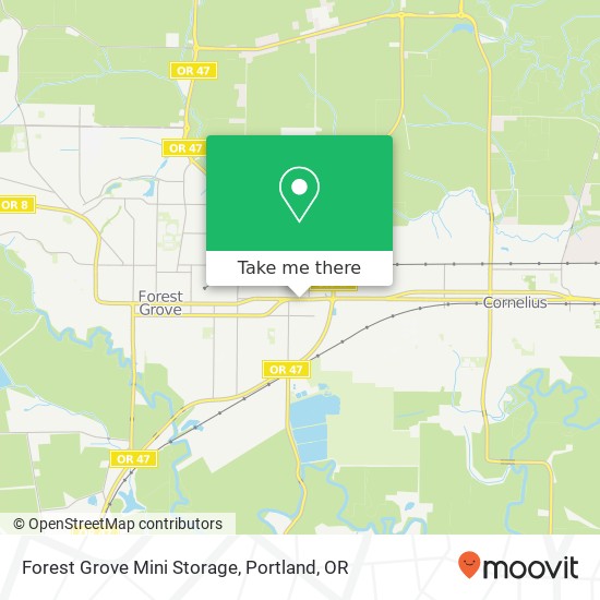 Mapa de Forest Grove Mini Storage