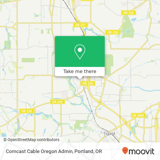 Comcast Cable Oregon Admin map