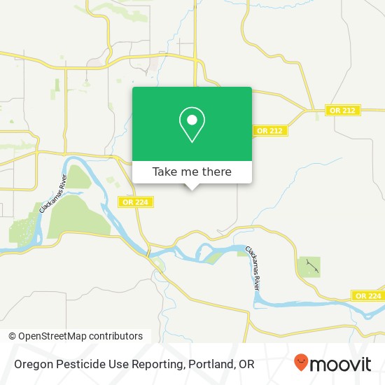 Mapa de Oregon Pesticide Use Reporting