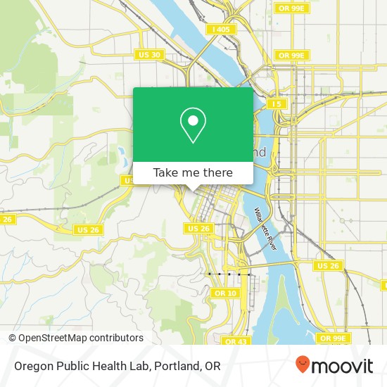 Mapa de Oregon Public Health Lab