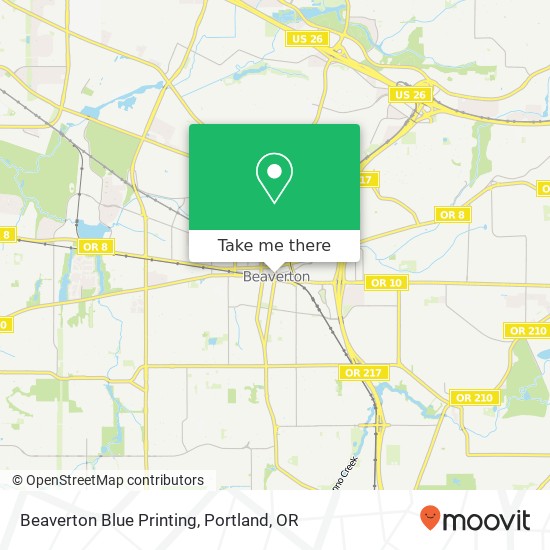 Beaverton Blue Printing map