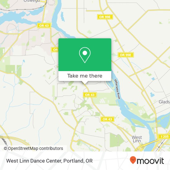 Mapa de West Linn Dance Center