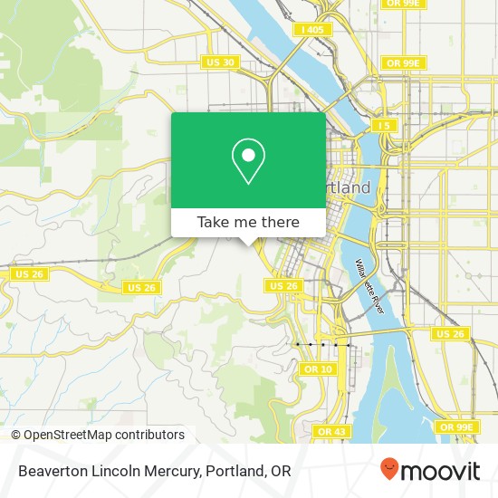 Mapa de Beaverton Lincoln Mercury