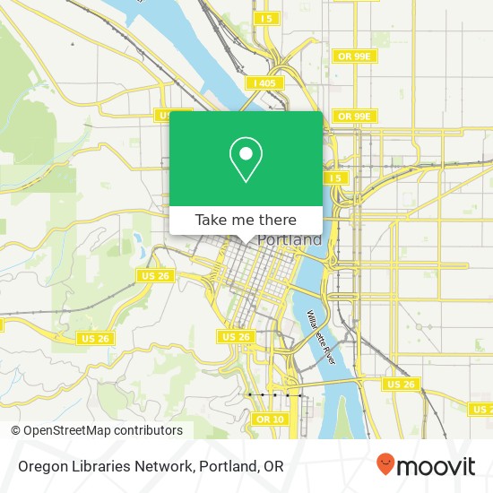 Mapa de Oregon Libraries Network