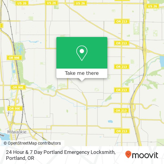 24 Hour & 7 Day Portland Emergency Locksmith map