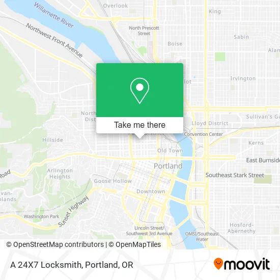 A 24X7 Locksmith map