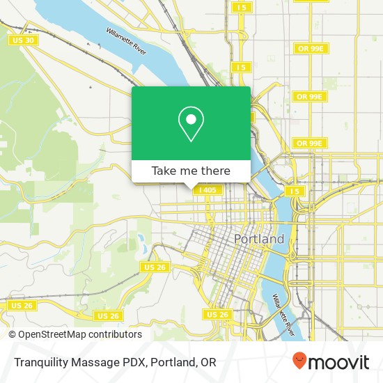 Mapa de Tranquility Massage PDX