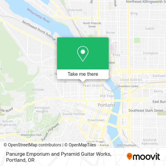 Panurge Emporium and Pyramid Guitar Works map