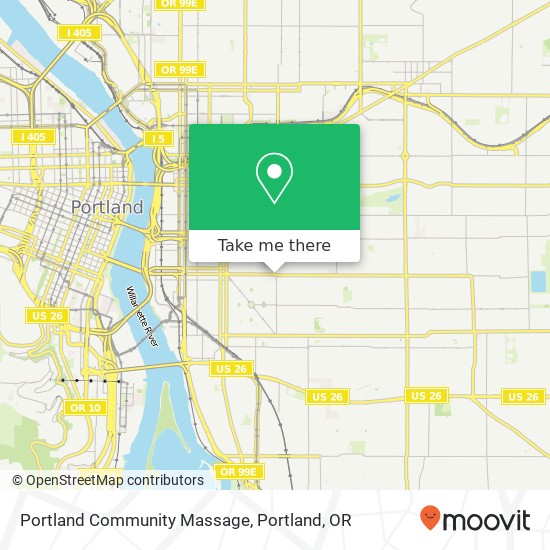 Portland Community Massage map