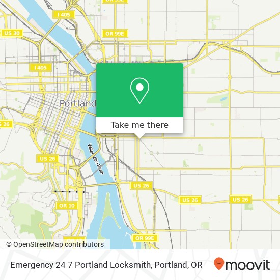 Mapa de Emergency 24 7 Portland Locksmith