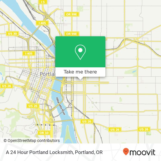 Mapa de A 24 Hour Portland Locksmith