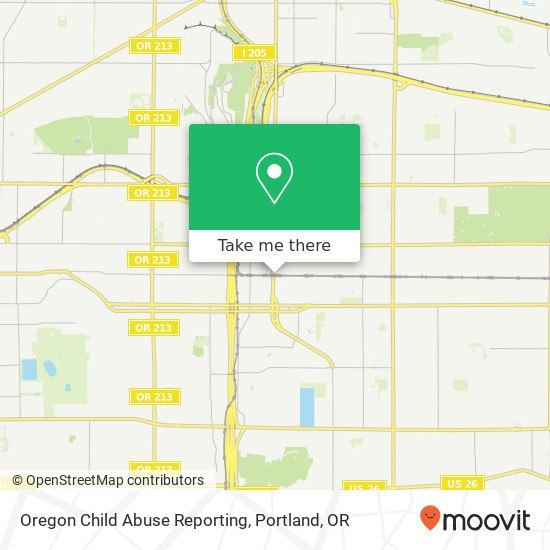 Mapa de Oregon Child Abuse Reporting