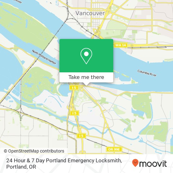 Mapa de 24 Hour & 7 Day Portland Emergency Locksmith