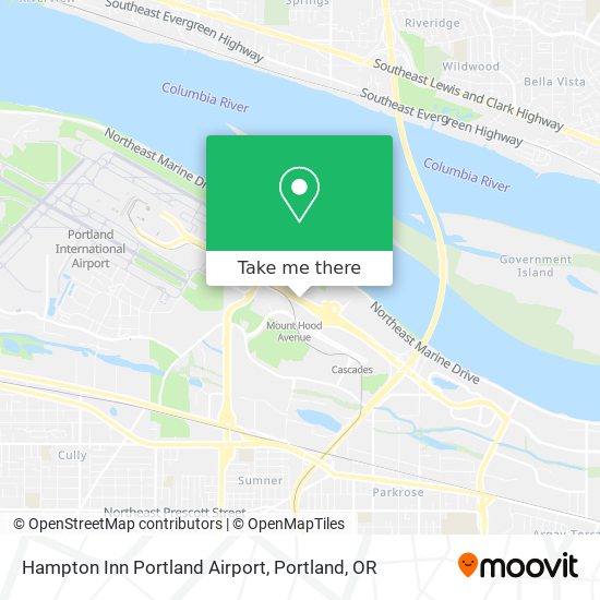 Hampton Inn Portland Airport map