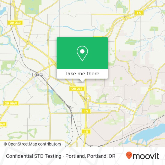 Confidential STD Testing - Portland map