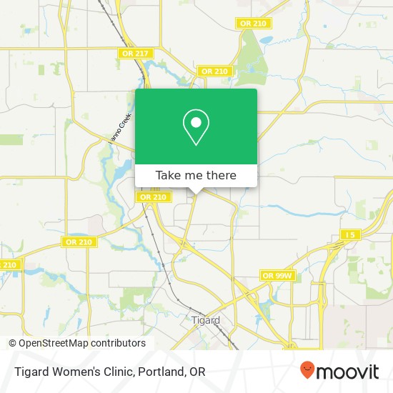 Tigard Women's Clinic map