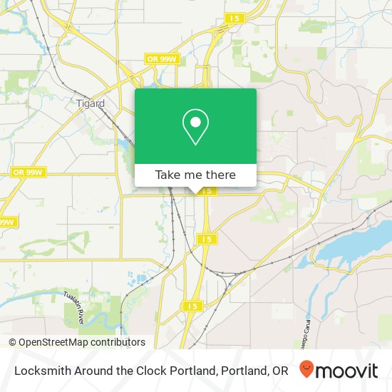 Mapa de Locksmith Around the Clock Portland