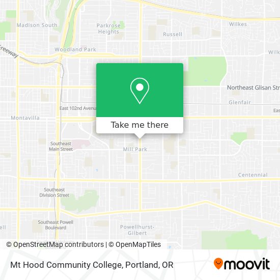 Mapa de Mt Hood Community College