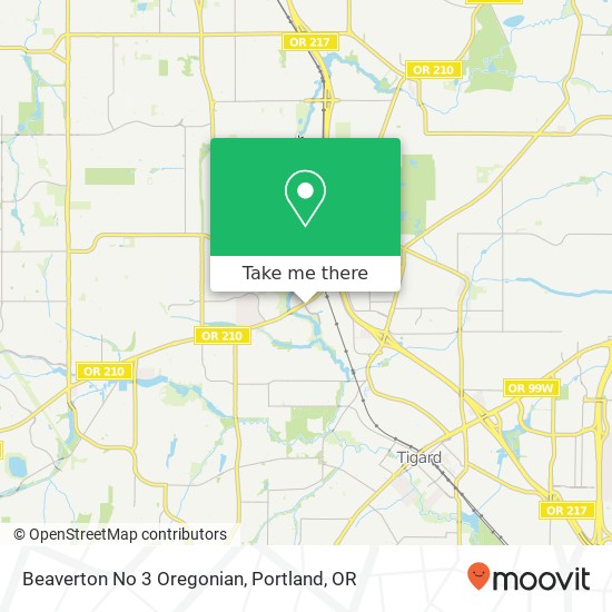Mapa de Beaverton No 3 Oregonian