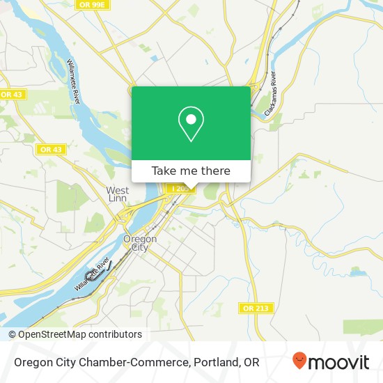 Mapa de Oregon City Chamber-Commerce
