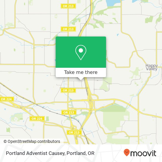 Portland Adventist Causey map